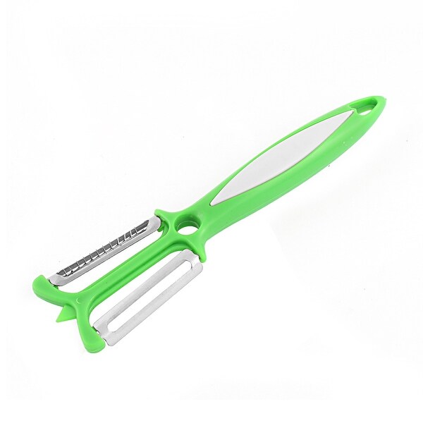 Plastic Handle Dual Sided Kitchen Fruit Vegetables Slicer Cutter Peeler Green