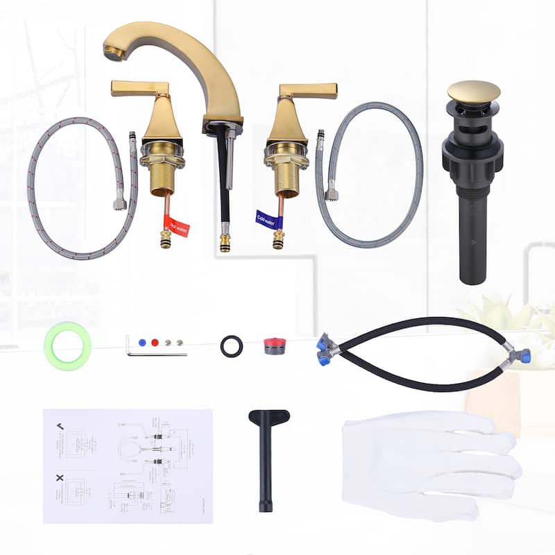 WOWOW 8 in. Widespread Double Handle Bathroom Faucet