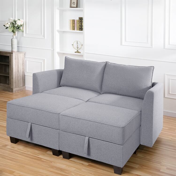 Modern DIY Collection - Convertible Modular Sectional Sofa - Linen Sofa Couch for Living Room Apartment Office
