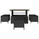 preview thumbnail 38 of 39, vidaXL 3/4 Piece Garden Dining Set with Cushions Black Poly Rattan Acacia