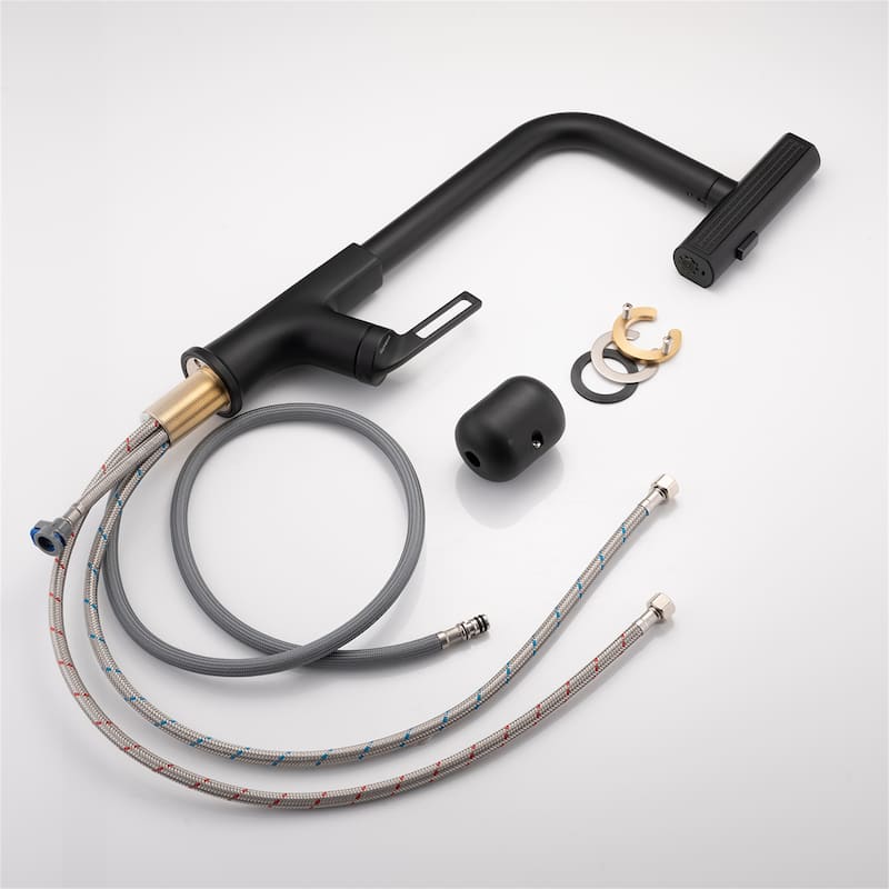 Kitchen Waterfall Faucet with Pull Down Sprayer