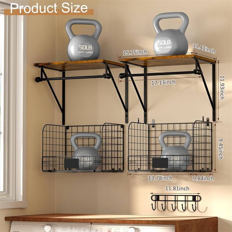 Over Washer Shelves - Wire Baskets and Drying Rack
