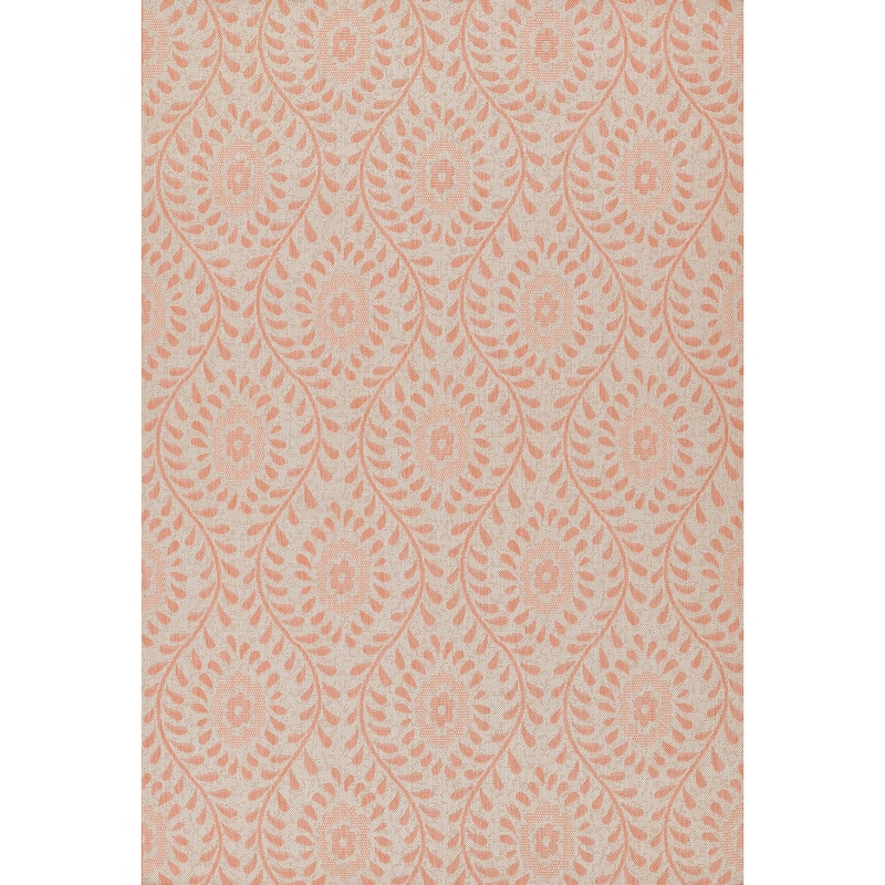 Momeni Riviera Floral Indoor Outdoor Rug - 2' X 3' - Coral