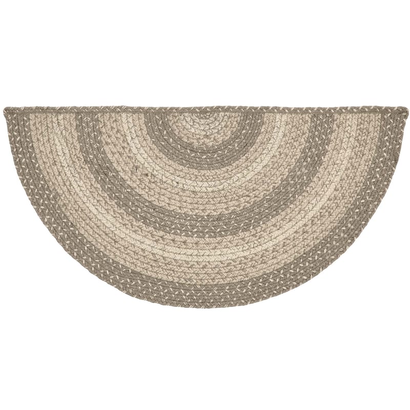 Cobblestone Jute Rug Half Circle w/ Pad 16.5x33 - 16.5" x 33" Half Circle