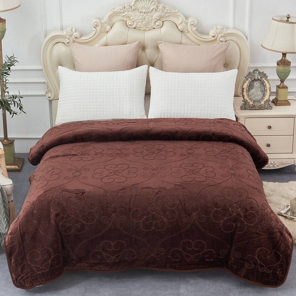 Queen Embossed Mink Flannel Blanket