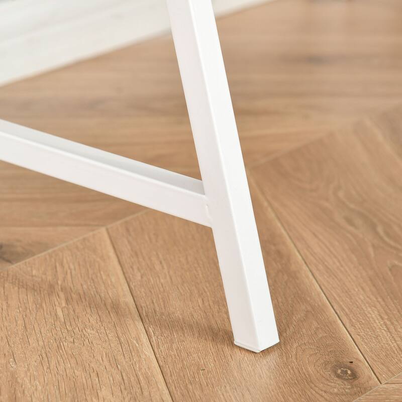 HOMCOM Computer Desk for Small Spaces, School Student Desk Study Writing Desk, Small Corner Desk with Drawer and Storage Shelves