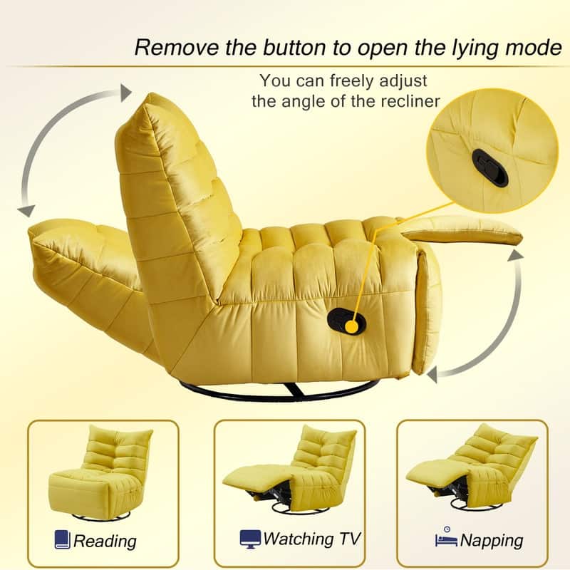 29.1" velvet off-white lazy lift sofa chair with arm pockets