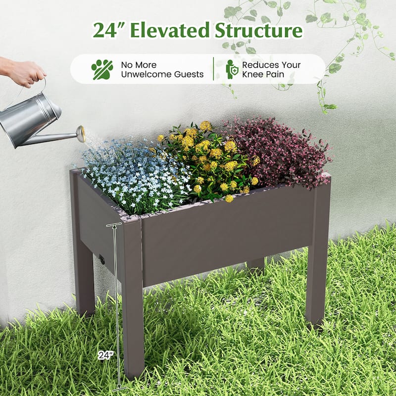 Costway Raised Garden Bed with Water Level Indicator Drainage Hole for - See Details