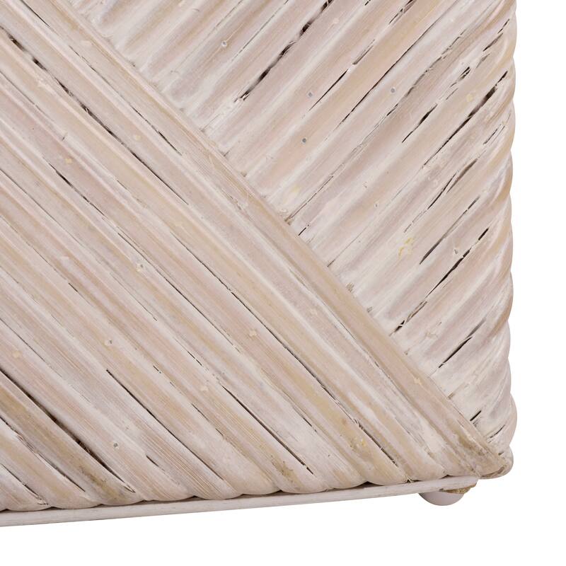 SAFAVIEH Couture Wyn rose Woven Split Rattan Ottoman