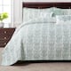 Serenta 6 Piece Mayfair Printed Microfiber Quilts Coverlet Set - light green - lime mint - King