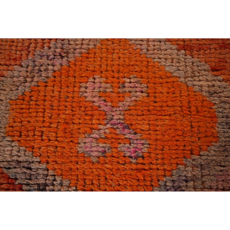 Transitional Oushak Vintage Runner Rug Handmade Turkish Wool Carpet - 3'4"x 10'5"