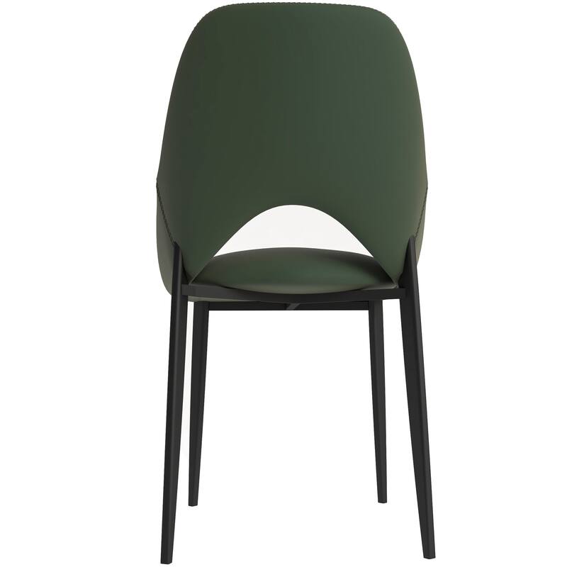 Amalfi Mid-Century Modern Upholstered Dining Chair - Open Back Side Chair with Metal Legs for Kitchen, Dining Room & Living Room