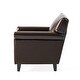 preview thumbnail 5 of 8, Leeds Brown Bonded Leather Club Chair by Christopher Knight Home