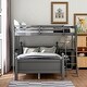 preview thumbnail 3 of 7, Contemporary Twin over Full Loft Bed with Cabinet - Sleek Bunk Bed Includes Hardware