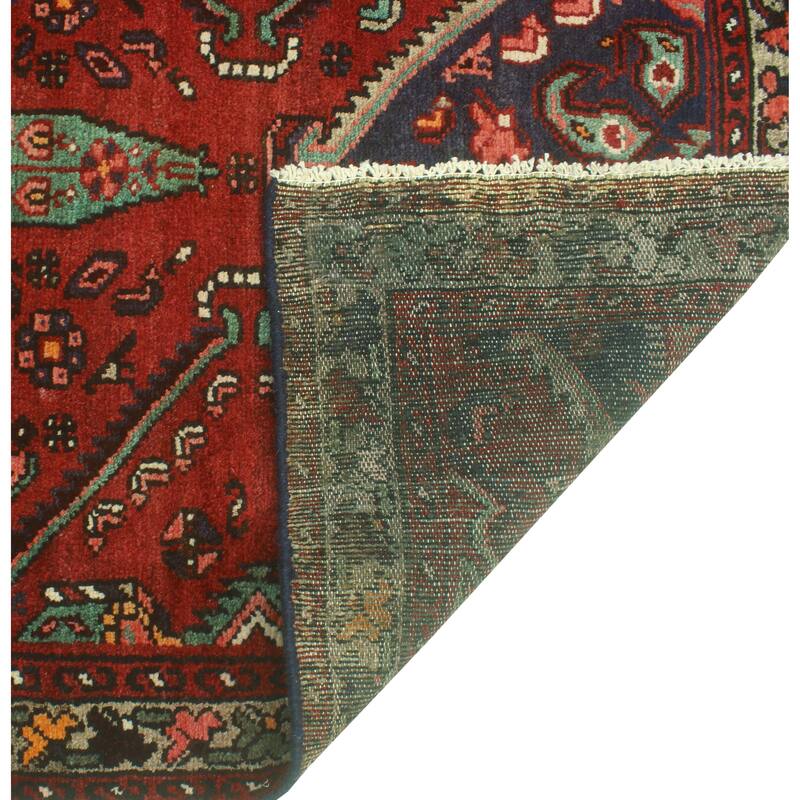 Noori Rug Fine Vintage Distressed Joey Burgundy/Ivory Runner - 3'5" x 8'11"