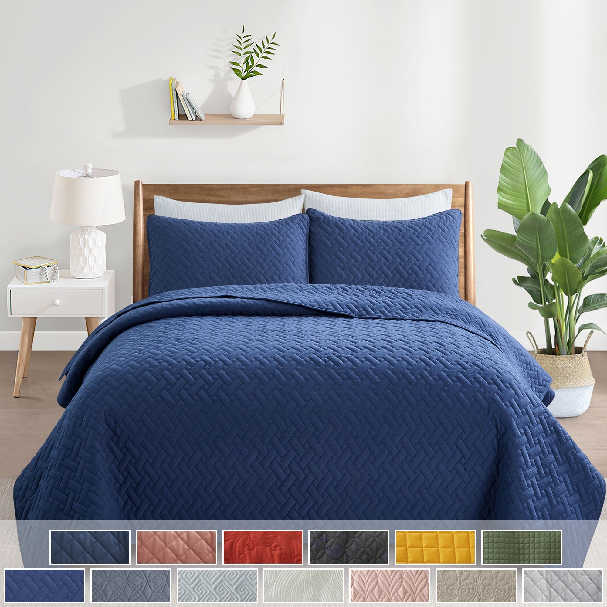 3 Piece Reversible Ultra Lighweight Coverlet Premium Microfiber Quilt Set On Sale Bed Bath Beyond 33625557