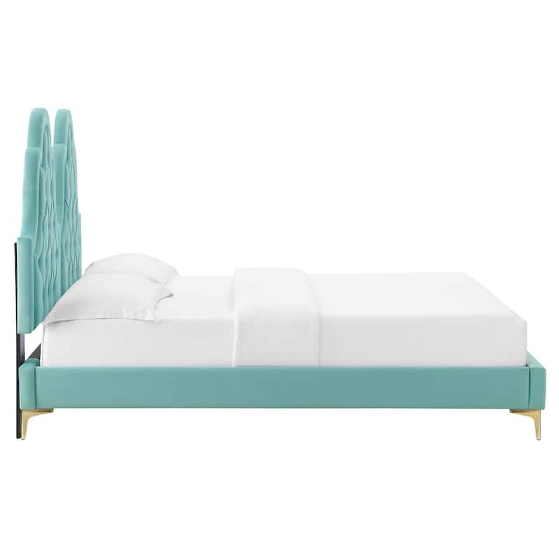 Alexandria Tufted Performance Velvet King Platform Bed