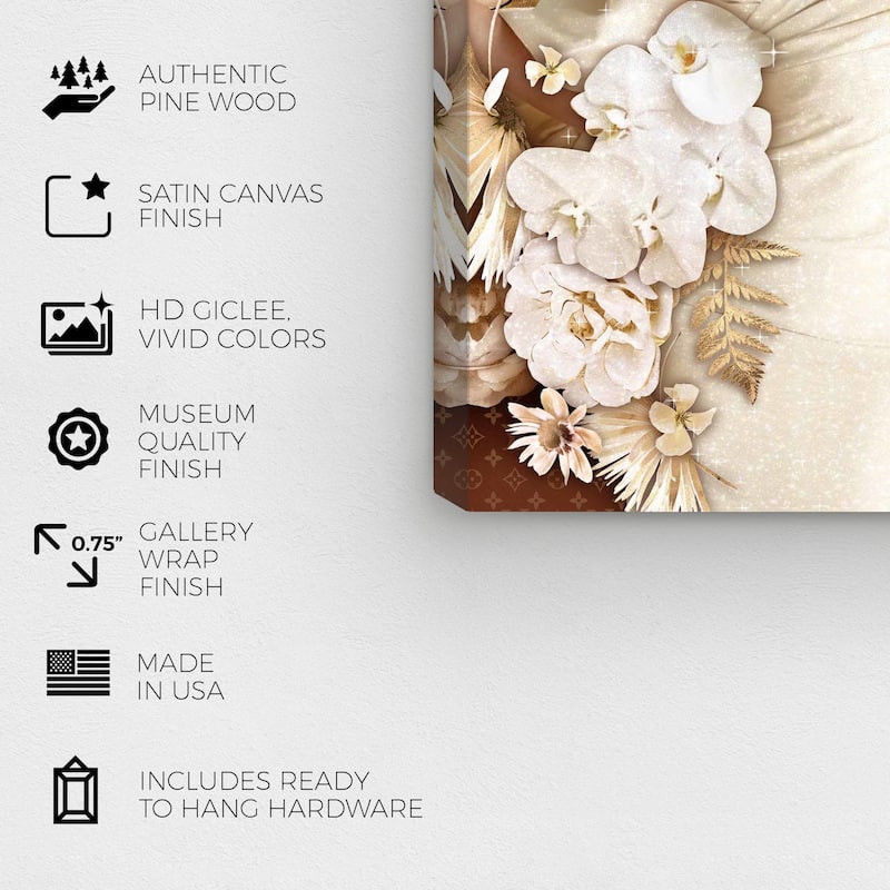 Wynwood Studio Canvas Fashion and Glam Fabulous Lady White and Cream White Glam Wall Art Canvas Print