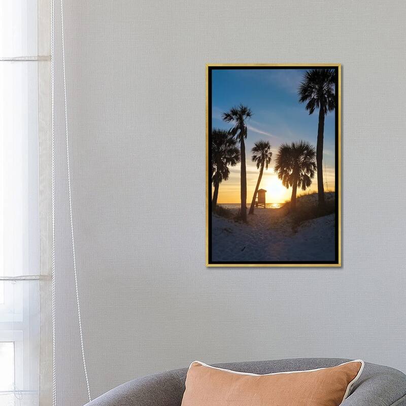 iCanvas "Florida Sunset, Clearwater Beach, Florida" by George Oze Framed Canvas Print