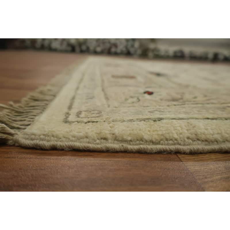 Hand Knotted Oriental 100% Wool Carpet Traditional All-Over Beige & Ivories Ziegler Area Rug - 6' 1'' X 4' 2''