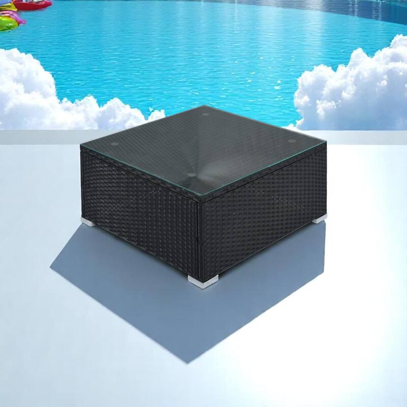 8-Piece Outdoor PE Wicker Patio Furniture Set, Modular Rattan Sectional Sofa with Ottomans for Garden, Backyard, or Poolside