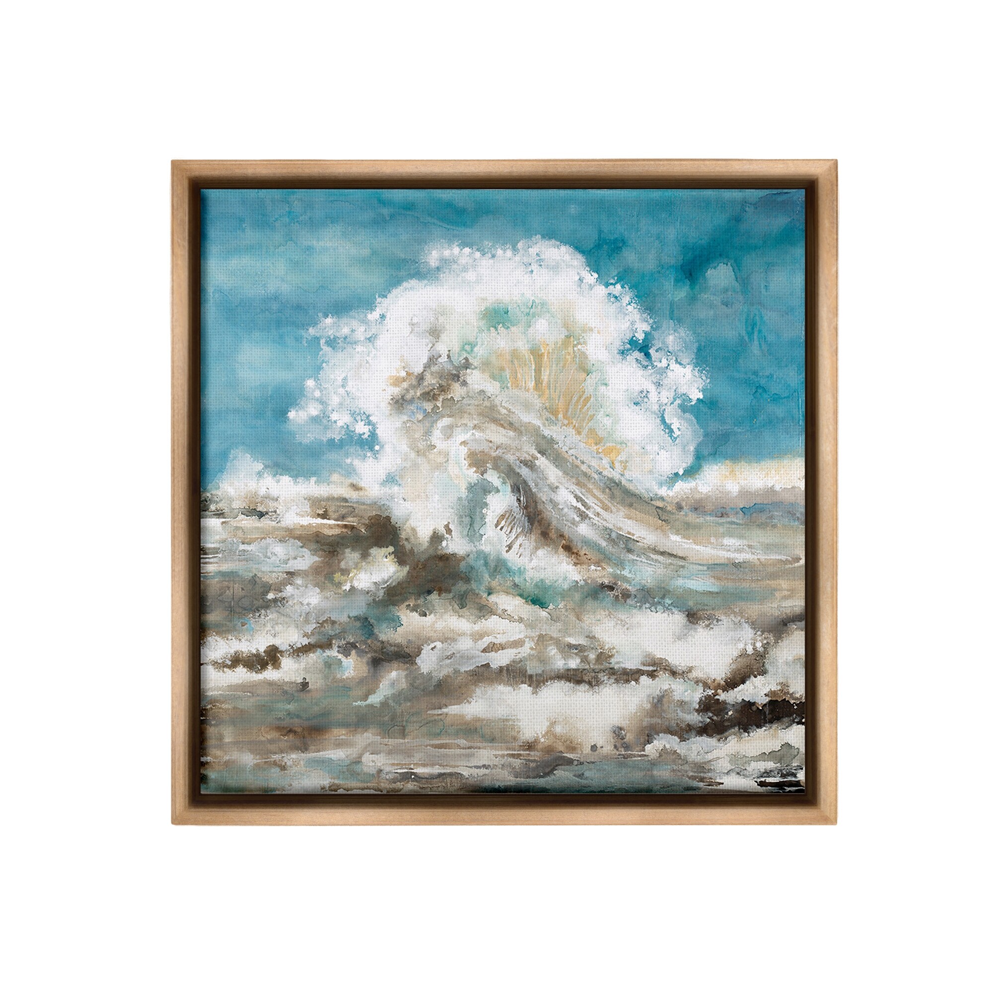 Stupell Abstract Ocean Splash Framed Floater Canvas Wall Art Design By Liz Jardine