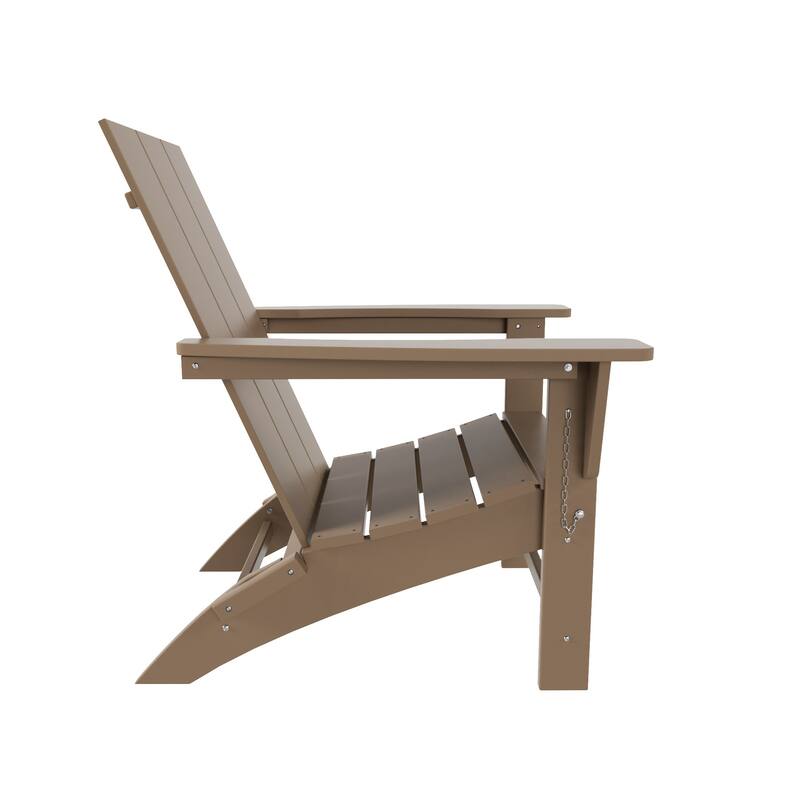 Shoreside Modern 12-Piece Folding Adirondack Chair With Ottoman And Side Table