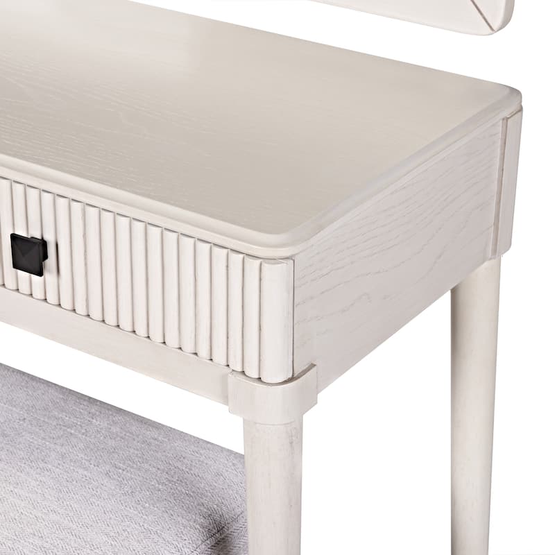 Adult Makeup Table Set, Modern Vanity Desk with Mirror and Stool