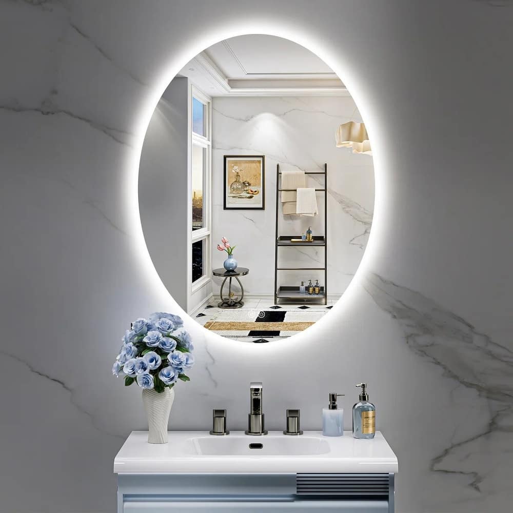 Oval Super Bright LED Lighted Anti-fog Wall Bathroom Vanity Mirror, 3-Year Warranty& ETL Certification