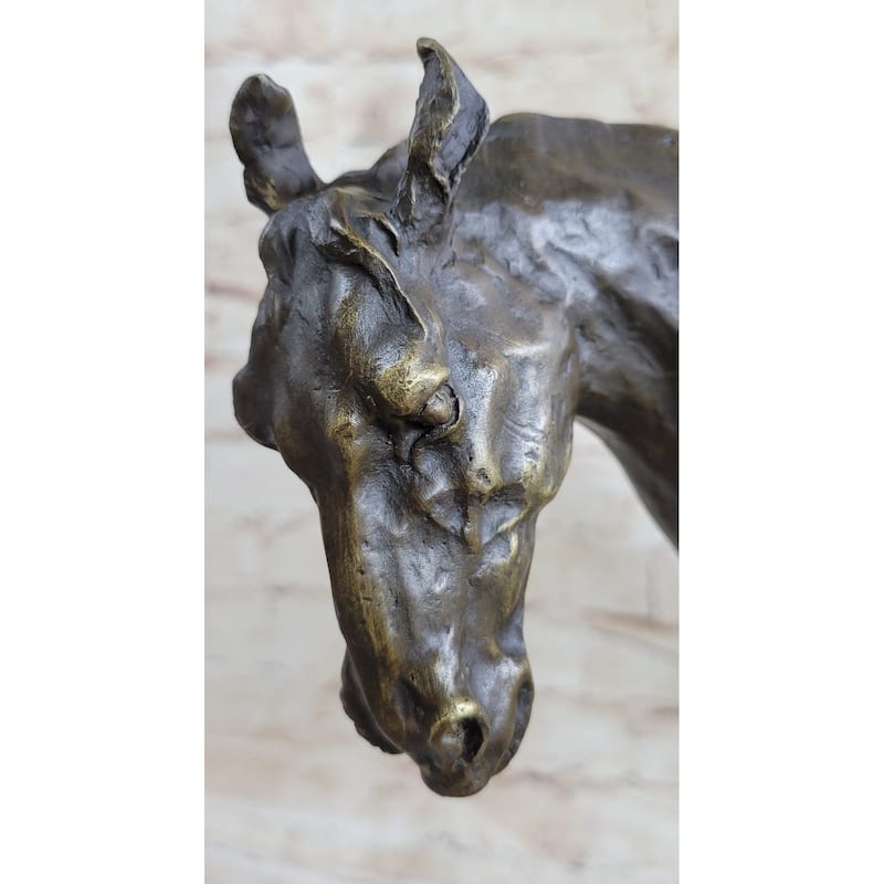 Large Arabian Horse Bronze Sculpture Statue By P.J Mene Hotcast Marble Figurine