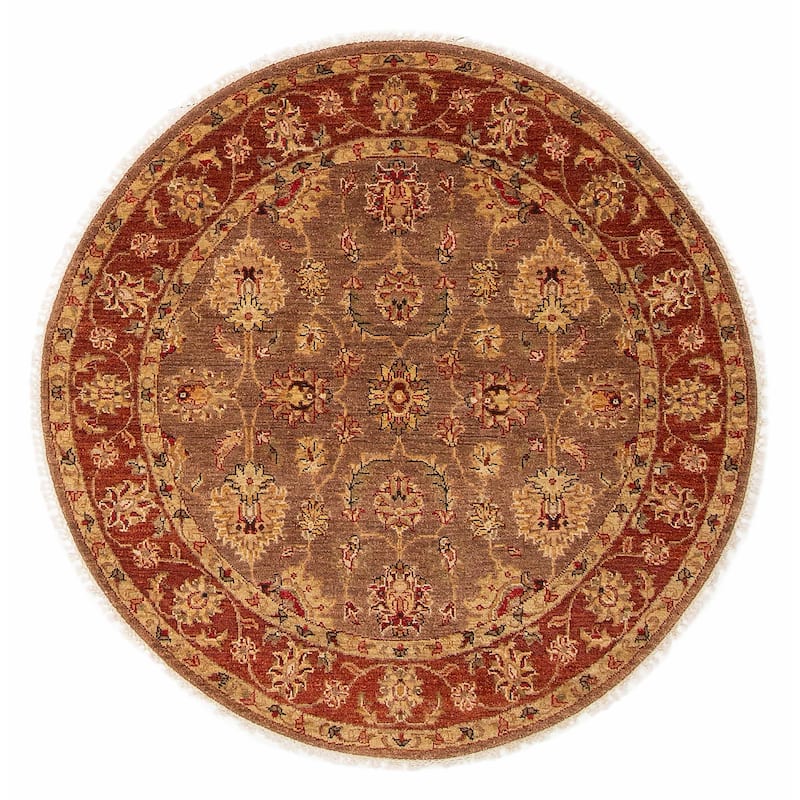 ECARPETGALLERY Hand-knotted Jamshidpour Brown Wool Rug - 4'0 x 4'0 - Brown - 4'0 x 4'0