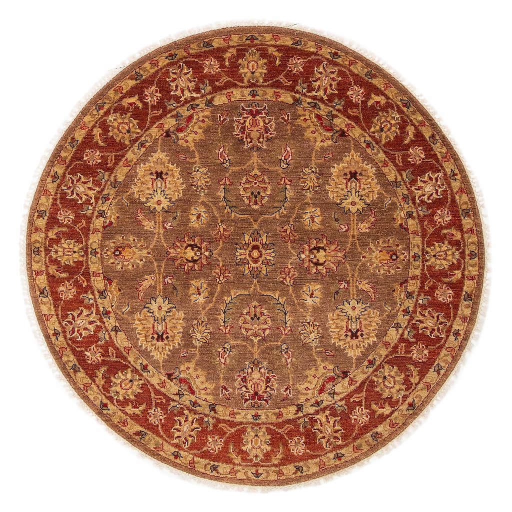 ECARPETGALLERY Hand-knotted Jamshidpour Brown Wool Rug - 4'0 x 4'0