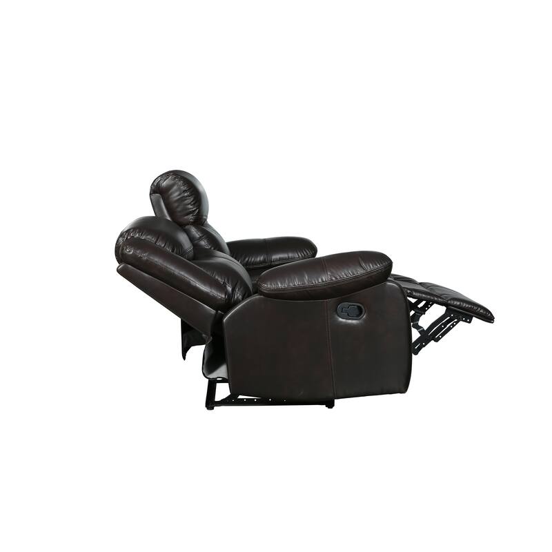 Transitional Leather-Air Reclining Loveseat
