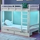 preview thumbnail 1 of 9, Solid Wood Twin-over-Twin Convertible Bunk Bed with 2 Drawer, White White - Twin