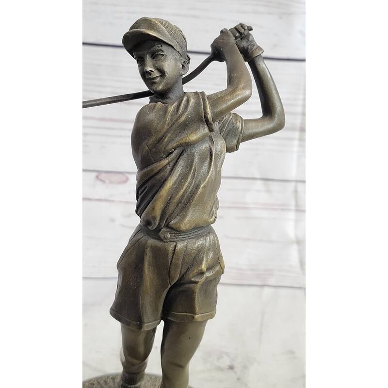 Hot Cast Bronze Female Golfer Golf Mom Statue Sculpture Gift Trophy Decor
