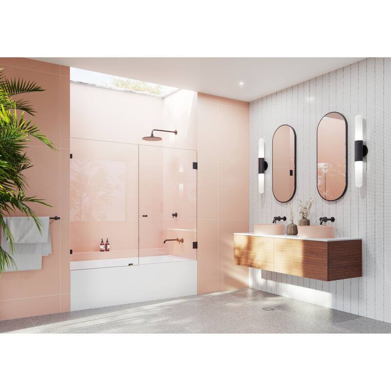 Glass Warehouse 58.25" x 68" Frameless Shower Bath Door - Wall Hinge