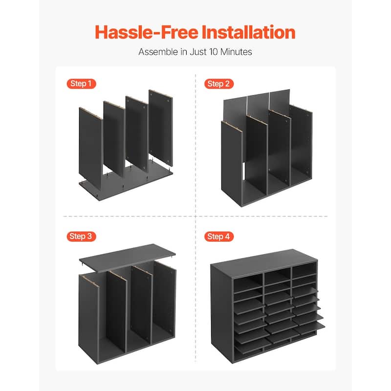 Multi-Purpose Office Literature Organizers with 24 Compartments and Adjustable Shelves Perfect Addition to Any Space