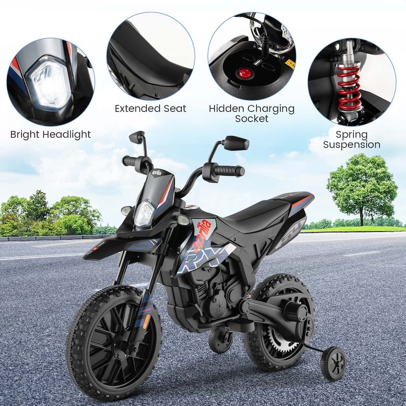 12V Licensed Aprilia Kids Ride On Motorcycle Electric Dirt Bike