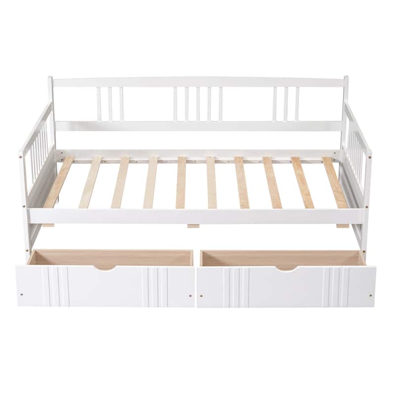 Daybed Wood Bed with Two Drawers