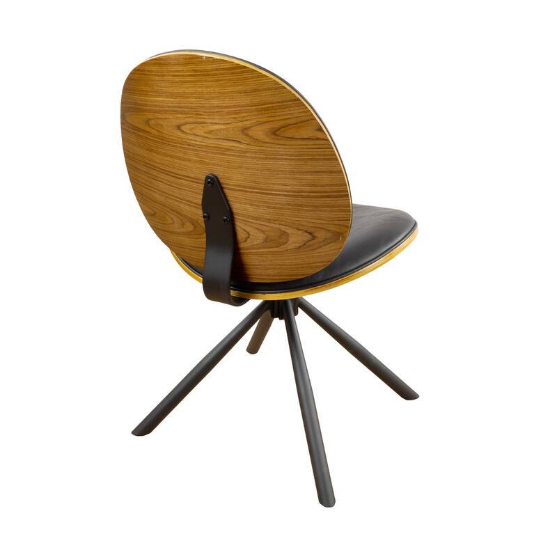 HomeRoots Black Upholstered Faux Leather And Metal Dining Side Chair - 21.06 in. x 32.87 in. x 23.62 in.