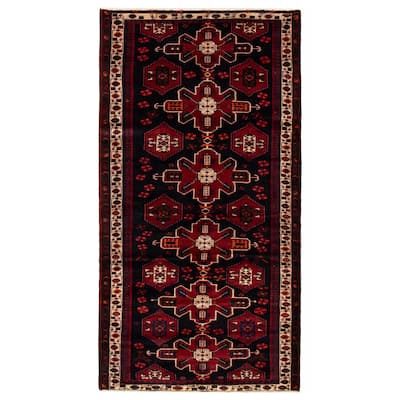 ECARPETGALLERY Hand-knotted Konya Anatolian Navy, Red Wool Rug - 4'11 x 9'6
