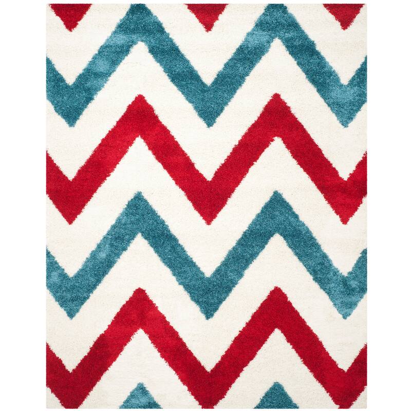 SAFAVIEH Kids Shag Georgeann Chevron Nursery Playroom 2-inch Thick