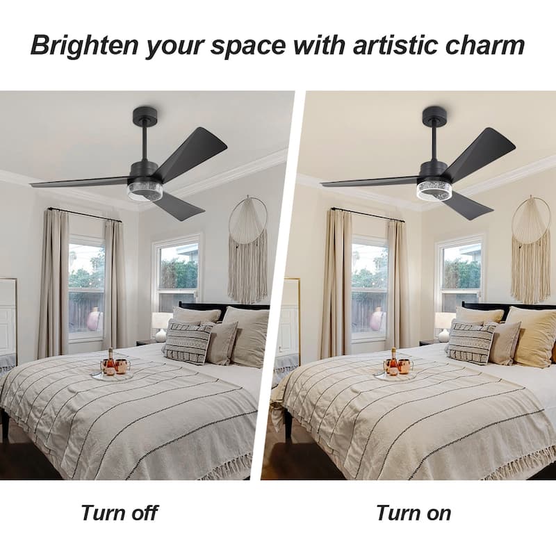 MLiAN 52-inch Indoor Ceiling Fan with LED light and Remote... - 52