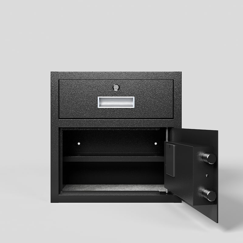 Roomfitters 1.69 Cubic Feet Steel Security Safe Box with Electronic Keypad and Alarm, Anti-Theft, Black