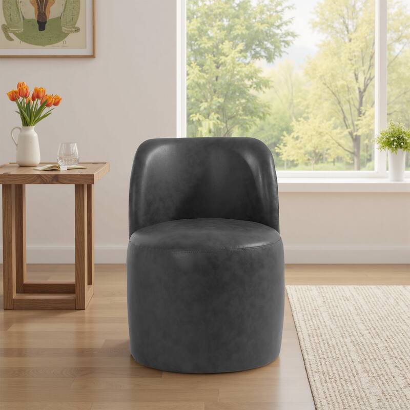 Modern Linen Upholstery Dining Chair Barrel Chair