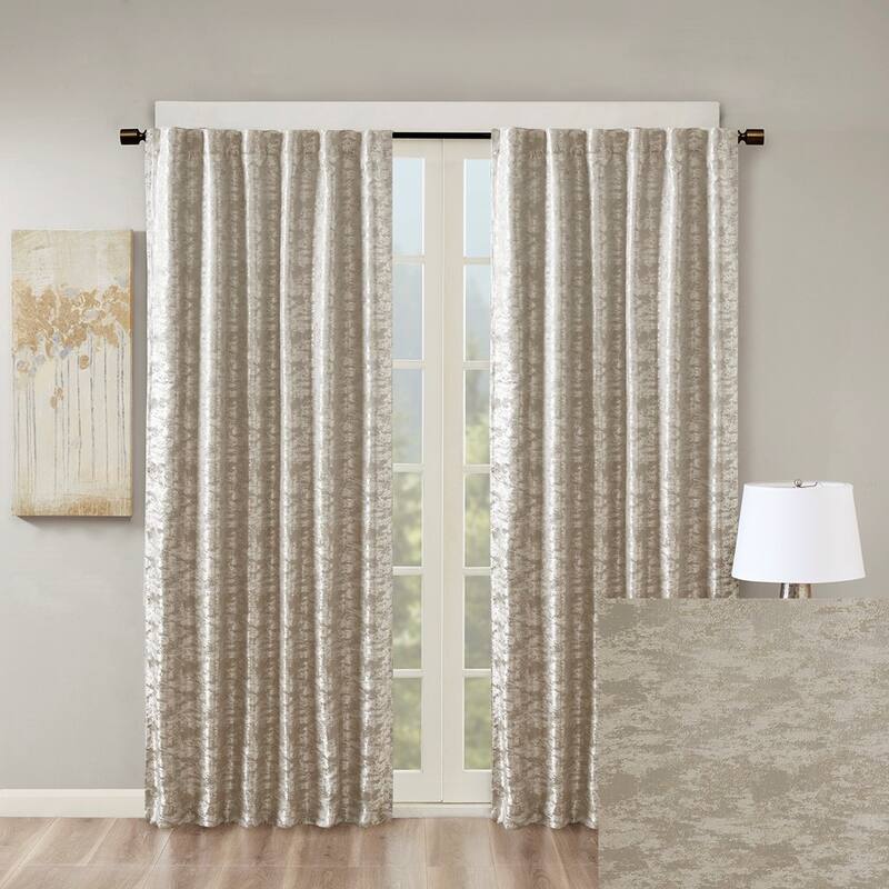 Jacquard Lined Total Blackout Rod Pocket/Back Tab Curtain Panel