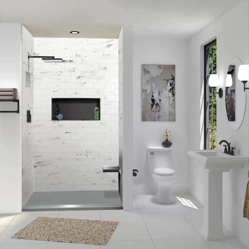 Transolid FZSTR6332 63" x 32-1/2" Rectangular Shower Base with Single