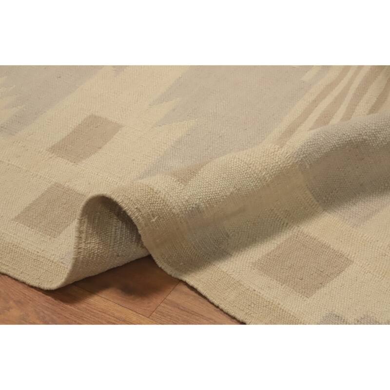 Hand Woven Oriental 100% Wool Carpet Southwestern Tribal Purples Kilim Area Rug - 8' 7'' X 5' 8''