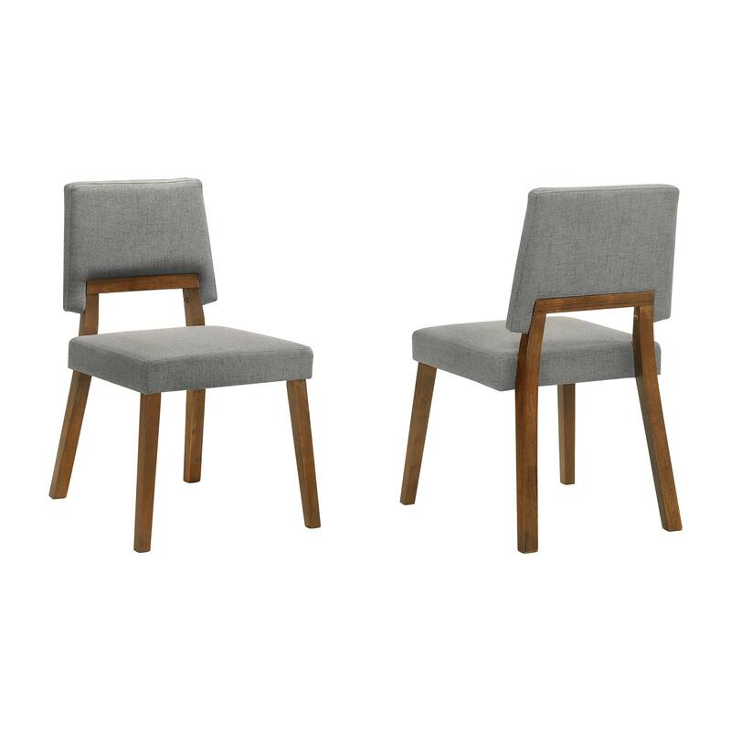 Channell Mid-Century Modern Upholstered Wood Dining Chairs - Set of 2