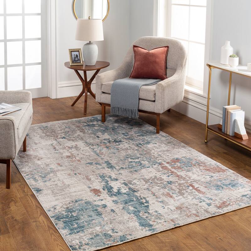 Artistic Weavers Donncha Abstract Area Rug - 7'10" Round - Blue
